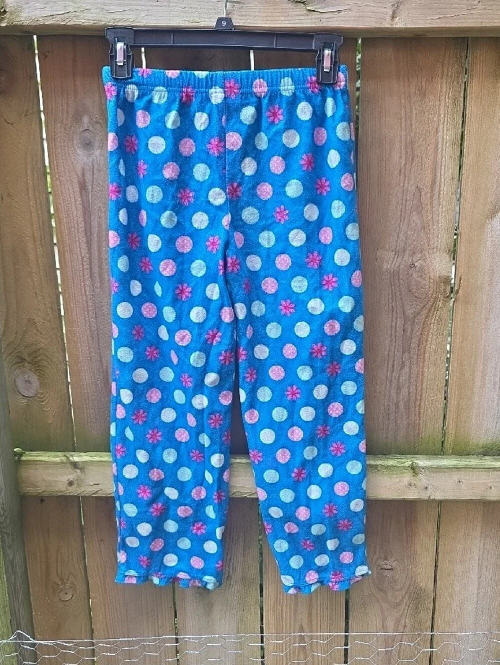 Blue Polka Dot Kids Pajama Pants - Pink & White Dot Print